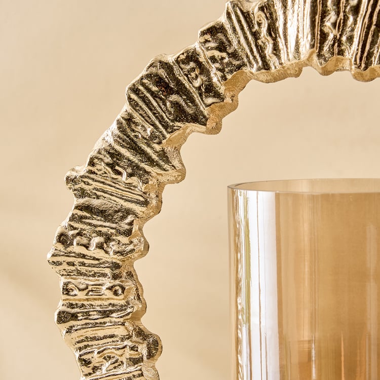 Moksha Brew Starburst Glass and Aluminium Candle Holder