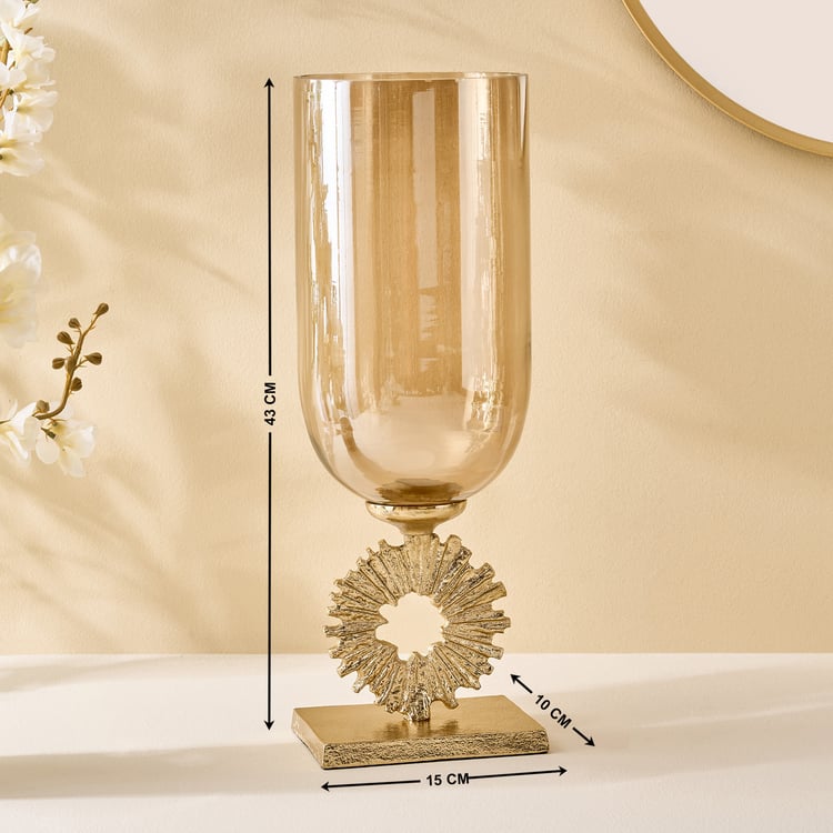 Moksha Brew Starbust Glass and Aluminium Vase - Small