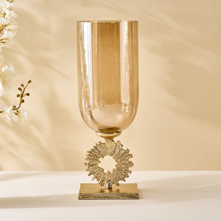 Moksha Brew Starbust Glass and Aluminium Vase - Small