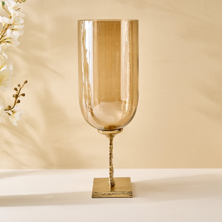 Moksha Brew Starbust Glass and Aluminium Vase - Small