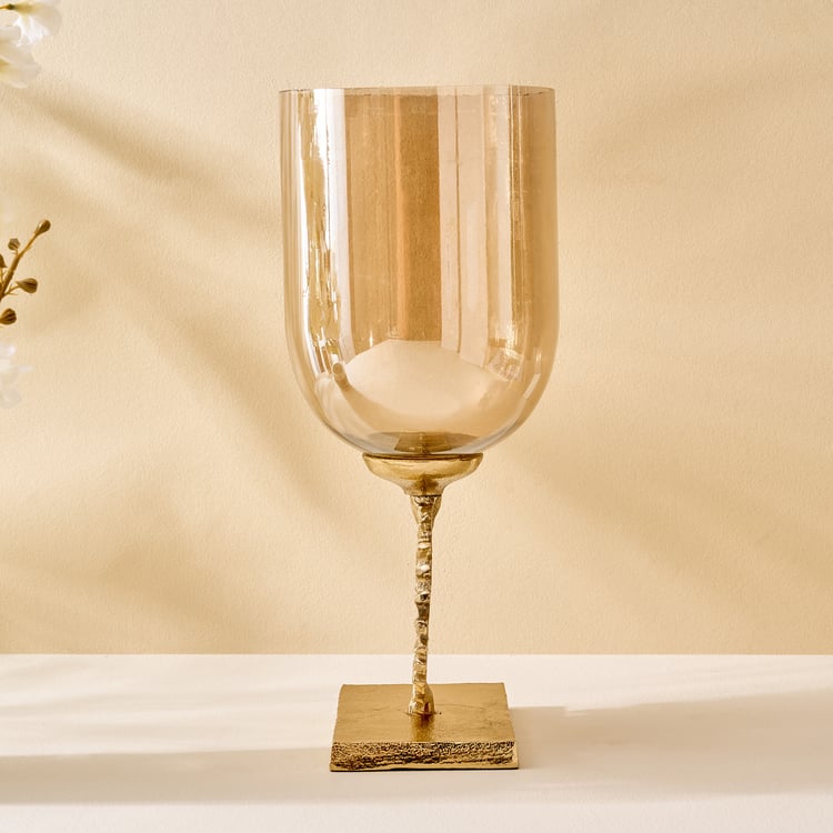 Moksha Brew Starburst Glass and Aluminium Vase - Small