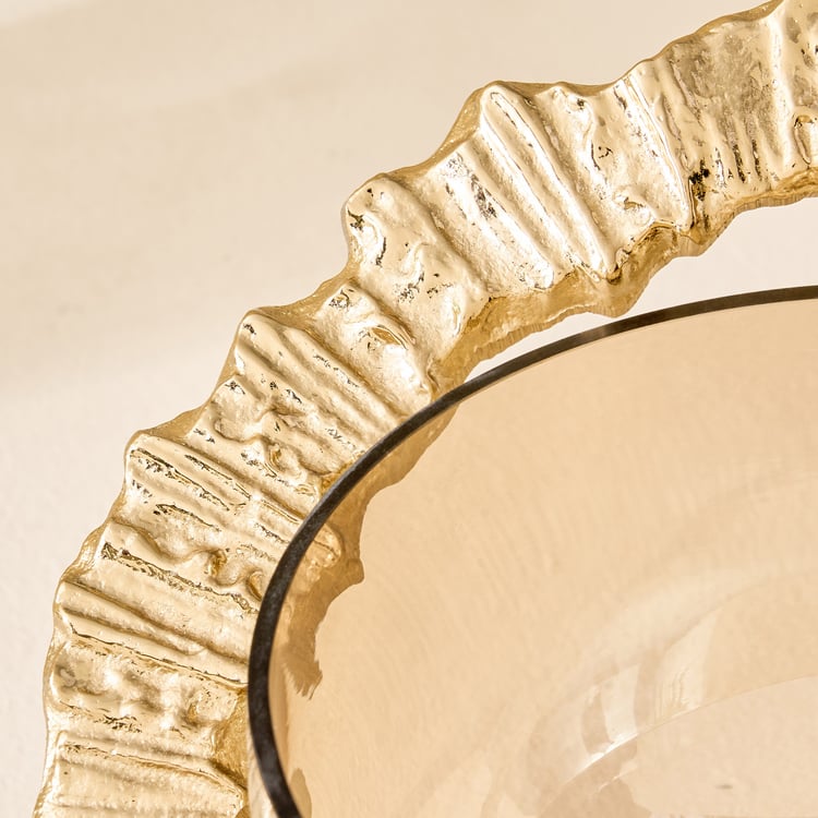 Moksha Brew Glass and Metal Starburst Decorative Bowl