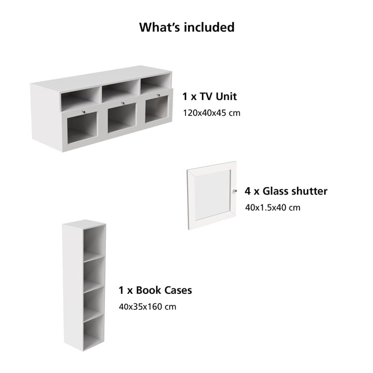Helios Soho Large TV Unit with Multipurpose Cabinet - White