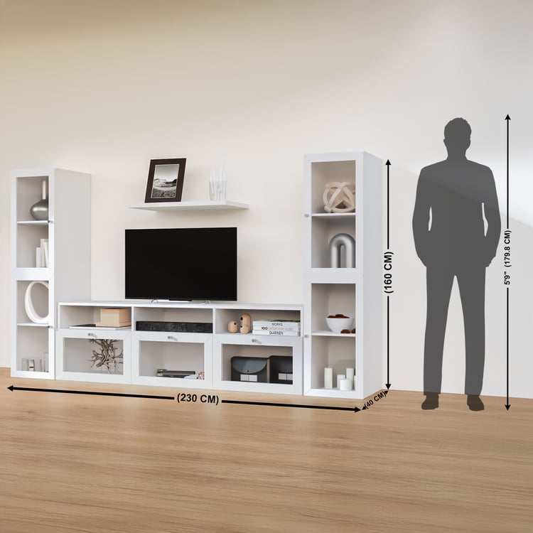 Soho Large TV Unit with 2 Multipurpose Cabinets - White