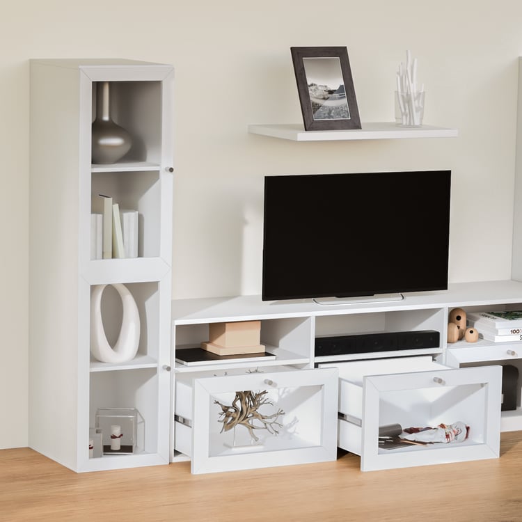 Soho Large TV Unit with 2 Multipurpose Cabinets - White