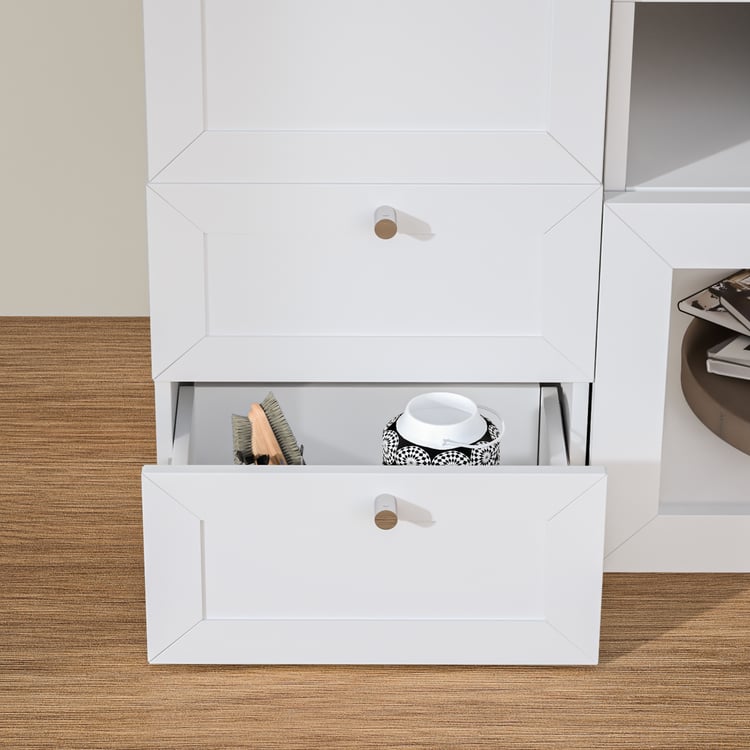 Soho Large TV Unit with Multipurpose Case and Cabinet - White