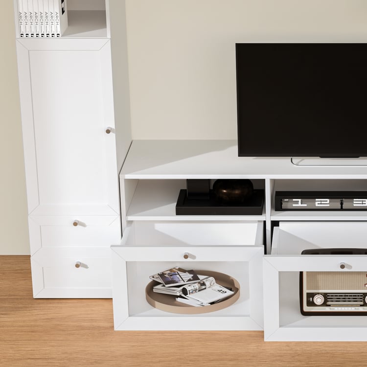 Soho Large TV Unit with Multipurpose Case and Cabinet - White