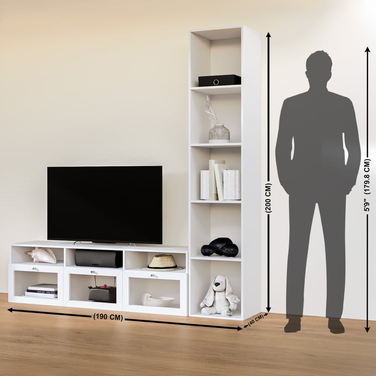 Soho Large TV Unit with Multipurpose Cabinet and Drawers - White