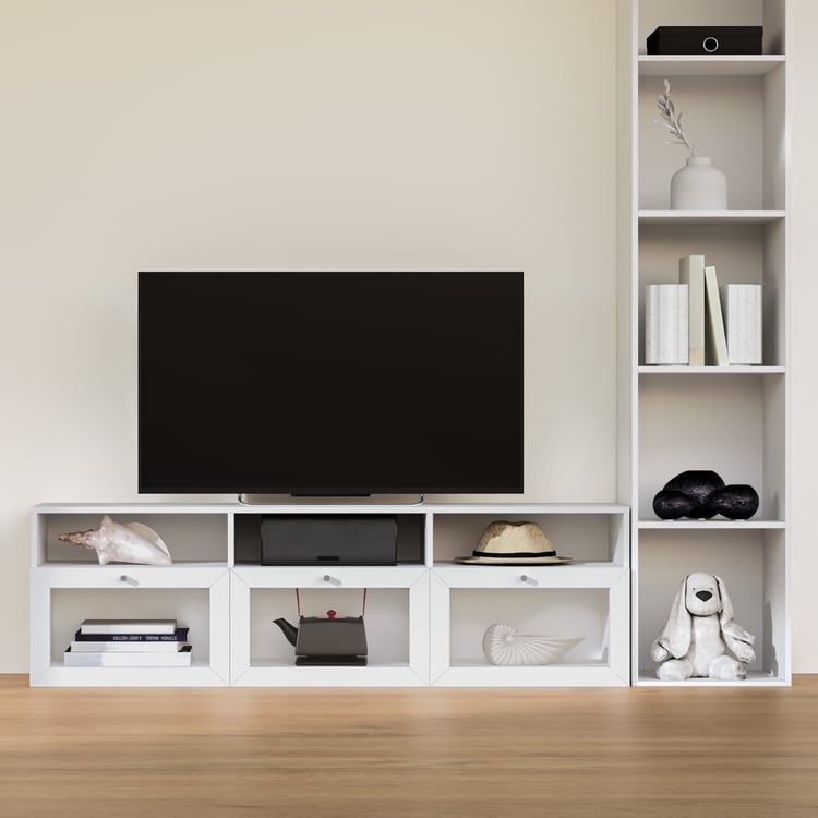 Soho Large TV Unit with Multipurpose Cabinet and Drawers - White