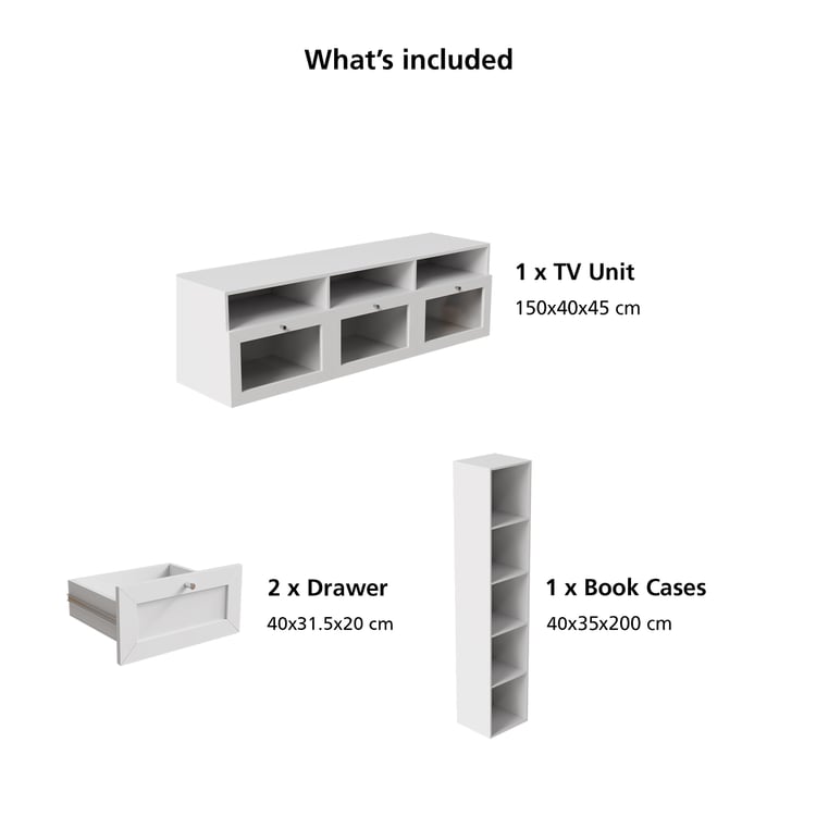 Soho Large TV Unit with Multipurpose Cabinet and Drawers - White