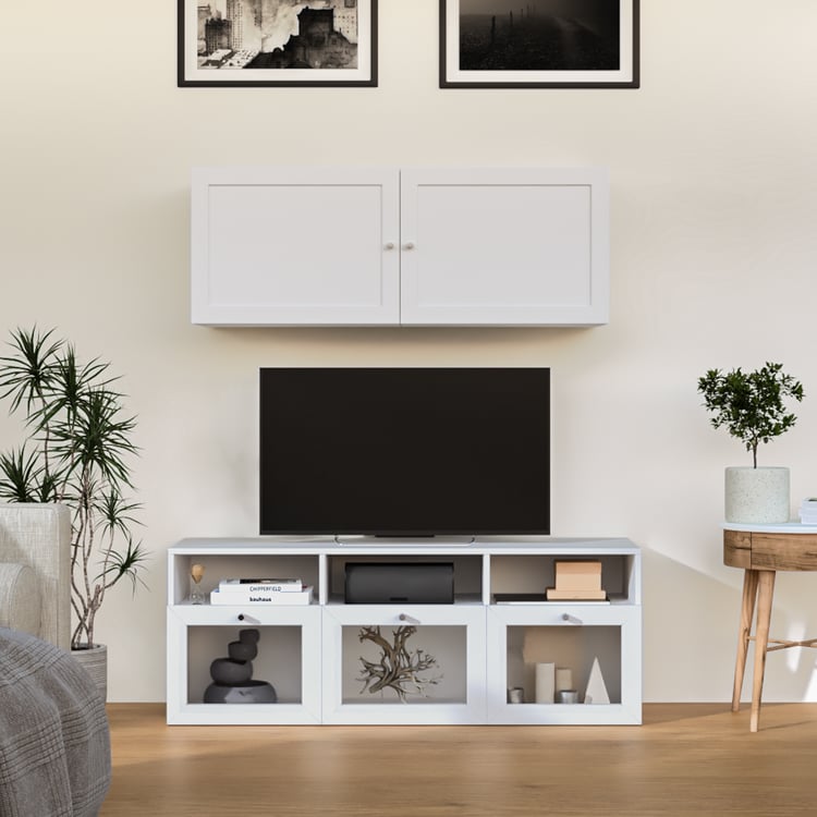 Soho Small TV Unit with 2 Multipurpose Cabinet - White