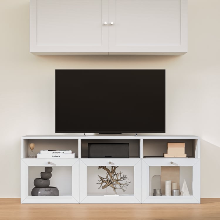 Soho Small TV Unit with 2 Multipurpose Cabinet - White