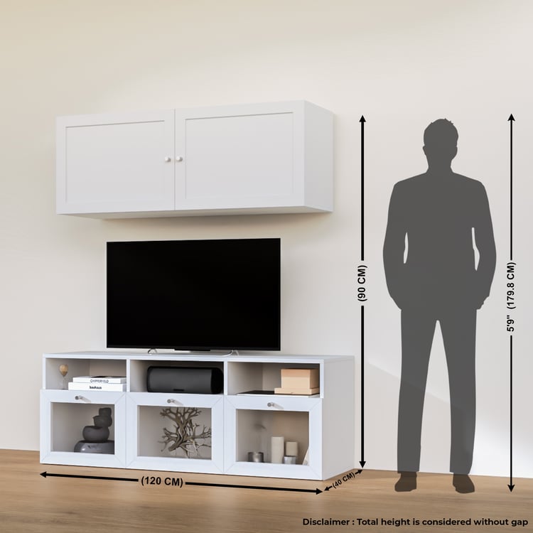 Soho Small TV Unit with 2 Multipurpose Cabinet - White