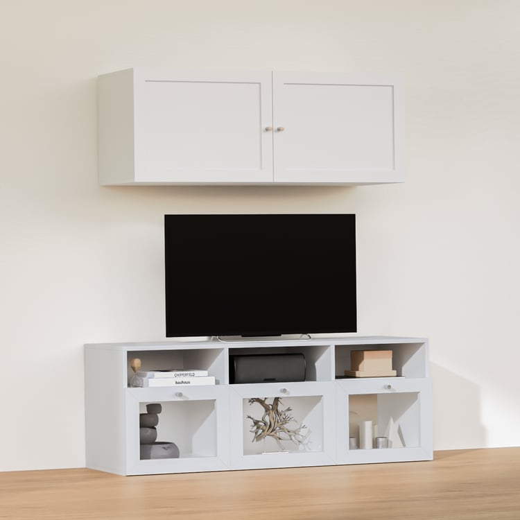 Soho Small TV Unit with 2 Multipurpose Cabinet - White