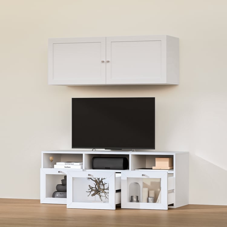 Soho Small TV Unit with 2 Multipurpose Cabinet - White