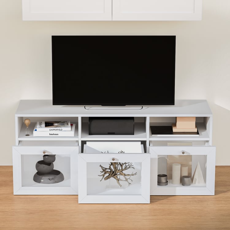 Soho Small TV Unit with 2 Multipurpose Cabinet - White
