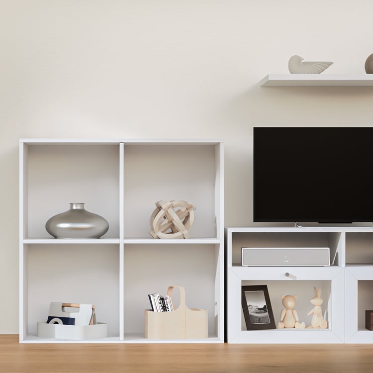 Soho Medium TV Unit with Multipurpose Case and Cabinet - White