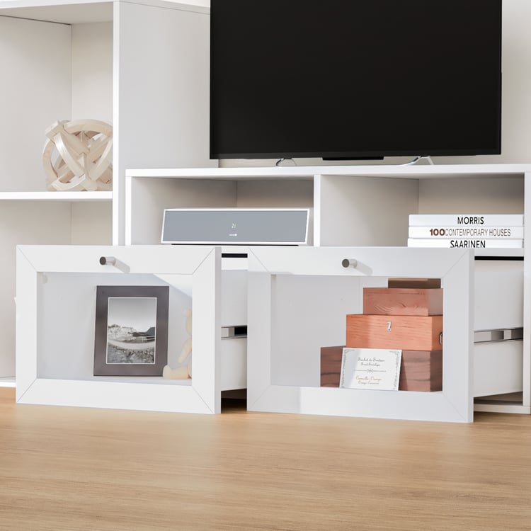 Soho Medium TV Unit with Multipurpose Case and Cabinet - White