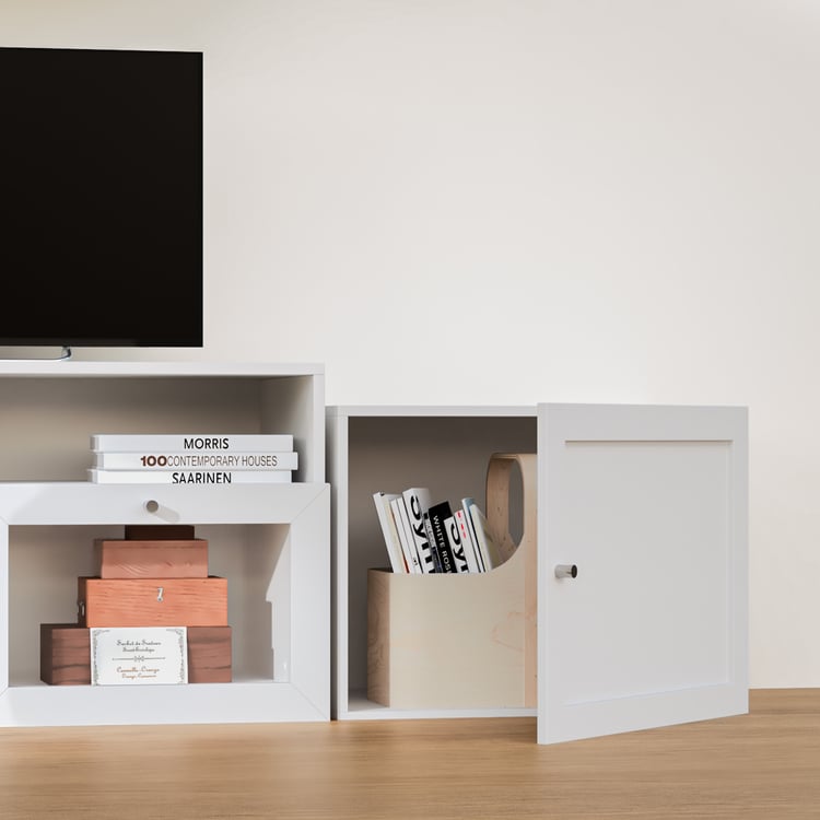 Soho Medium TV Unit with Multipurpose Case and Cabinet - White