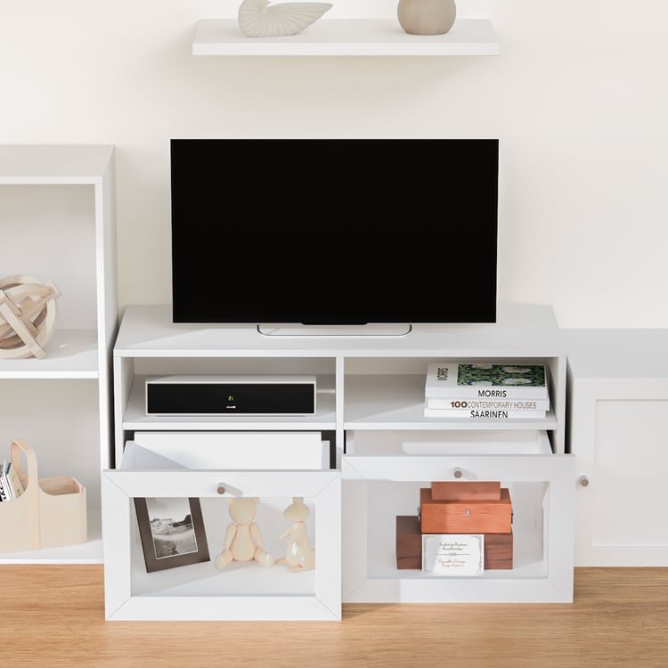 Soho Medium TV Unit with Multipurpose Case and Cabinet - White