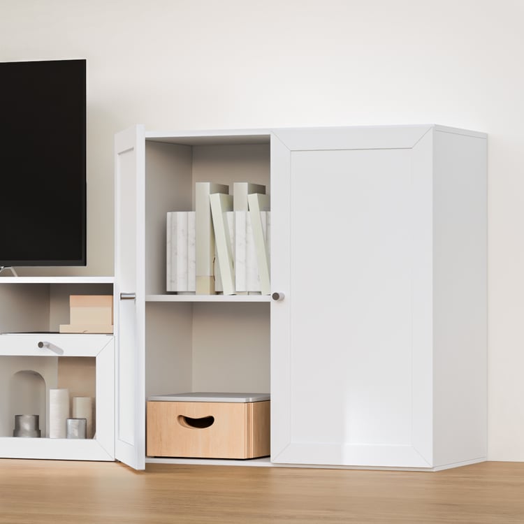 Soho Medium TV Unit with 1 Multipurpose Cabinet - White