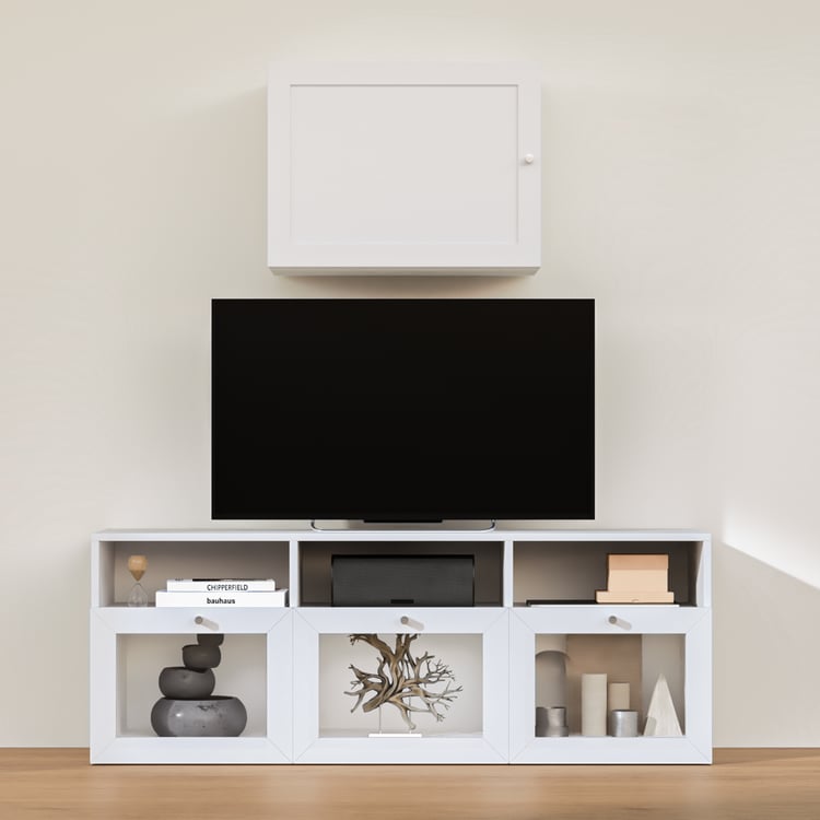Soho Large TV Unit with Multipurpose Wall Cabinet - White