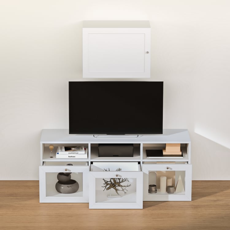 Soho Large TV Unit with Multipurpose Wall Cabinet - White