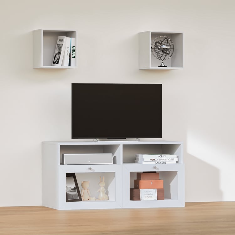 Soho Medium TV Unit with 2 Multipurpose Cases - White