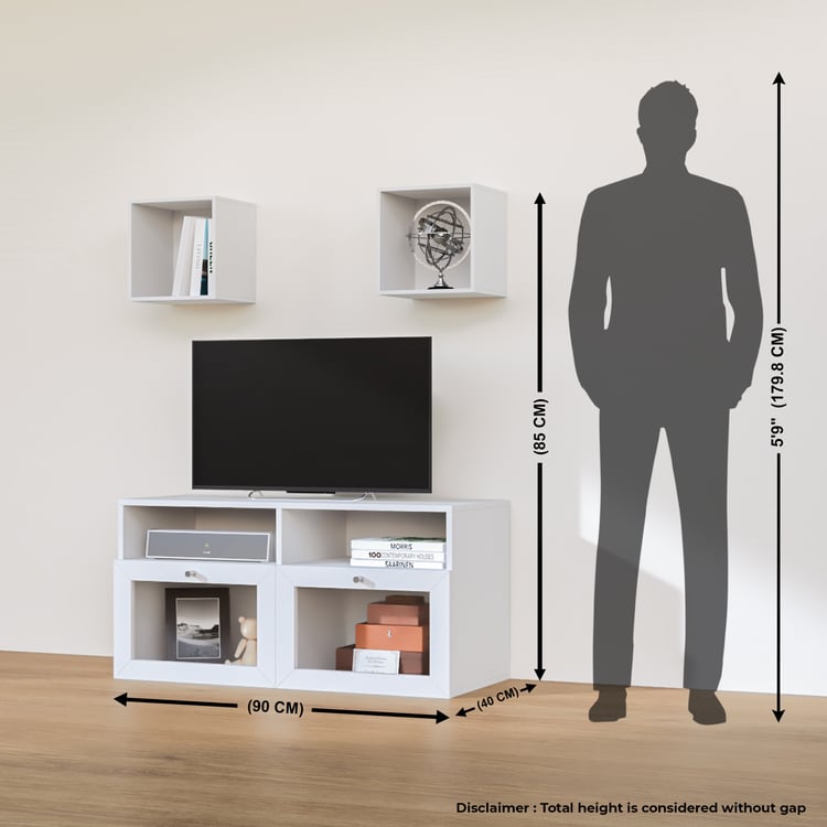 Soho Medium TV Unit with 2 Multipurpose Cases - White