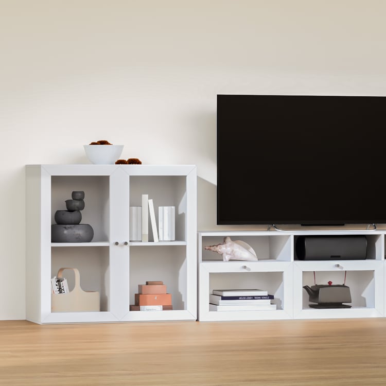 Soho Large TV Unit with 2 Multipurpose Cabinets - White