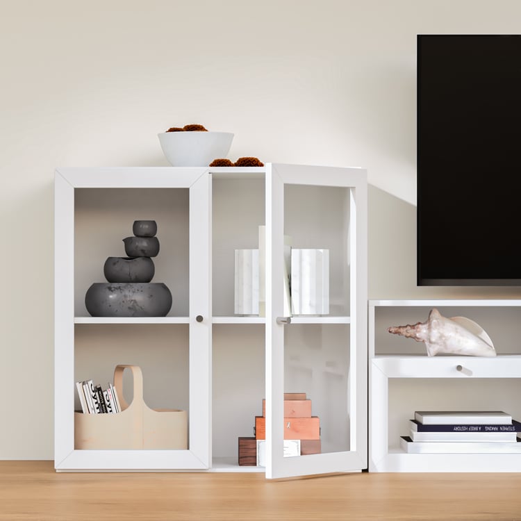 Soho Large TV Unit with 2 Multipurpose Cabinets - White