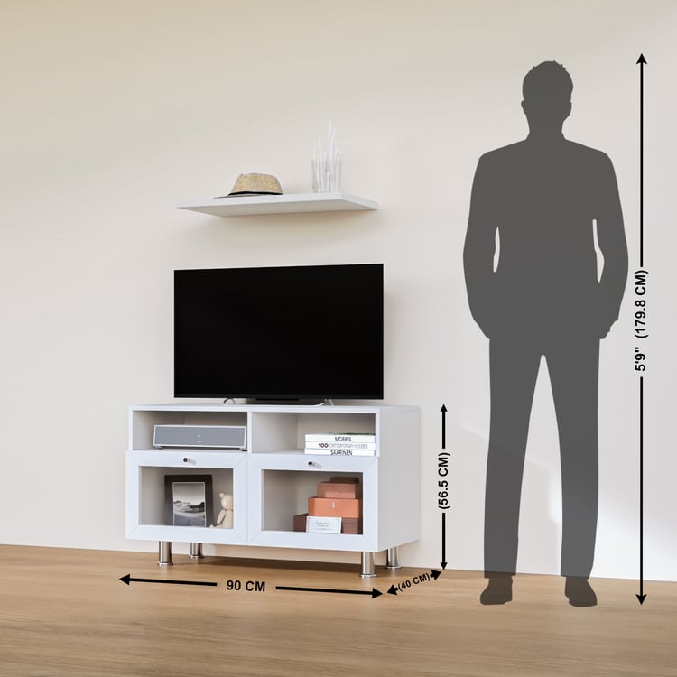 Soho Small TV Unit with Open Shelf - White