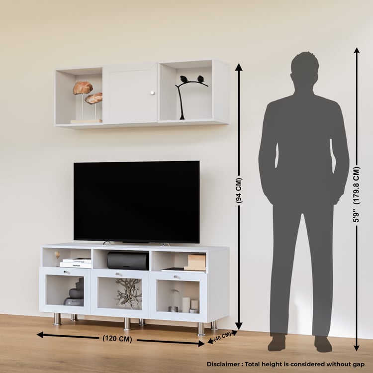 Soho Medium TV Unit with 3 Multipurpose Cases - White