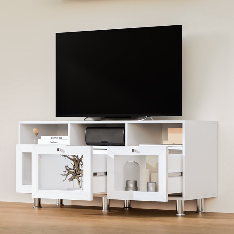 Soho Medium TV Unit with 3 Multipurpose Cases - White