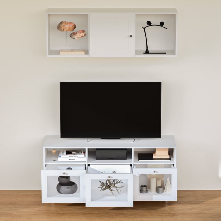 Soho Medium TV Unit with 3 Multipurpose Cases - White