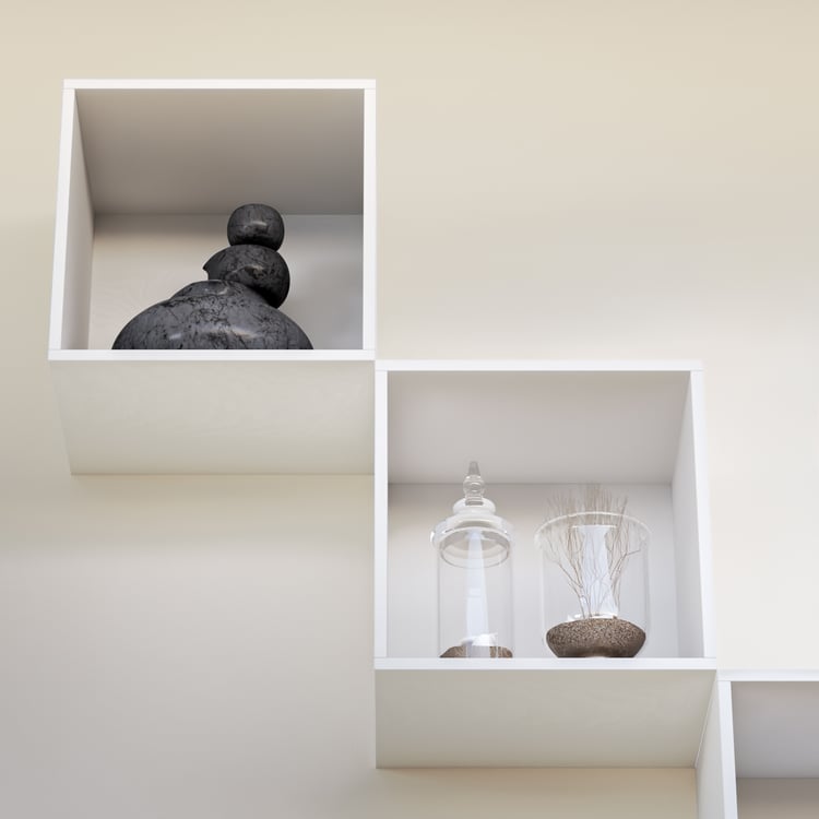 Soho Set of 4 Cube Wall Shelves - White
