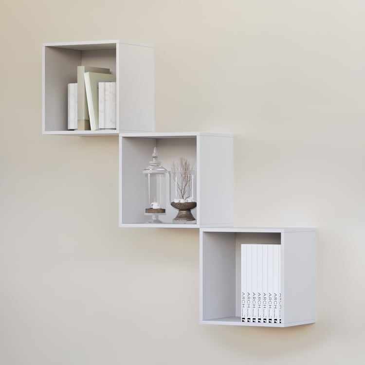 Soho Set of 3 Cube Wall Shelves - White