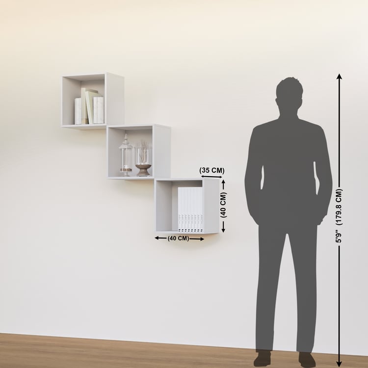 Soho Set of 3 Cube Wall Shelves - White