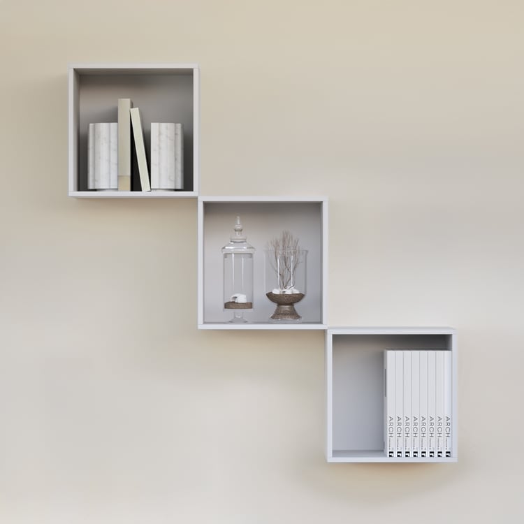 Soho Set of 3 Cube Wall Shelves - White
