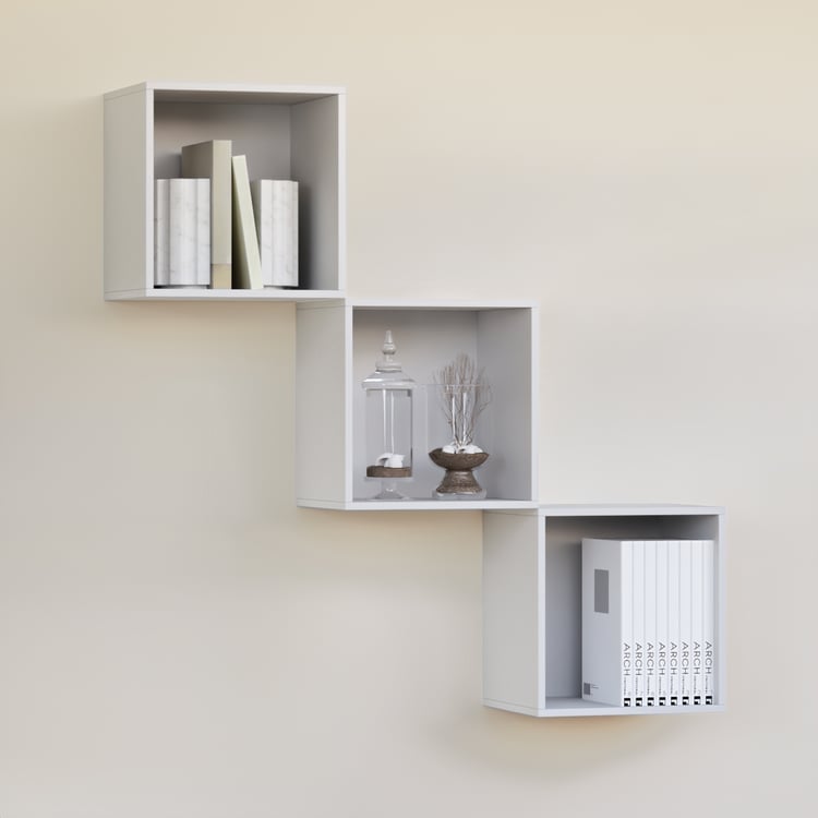 Soho Set of 3 Cube Wall Shelves - White