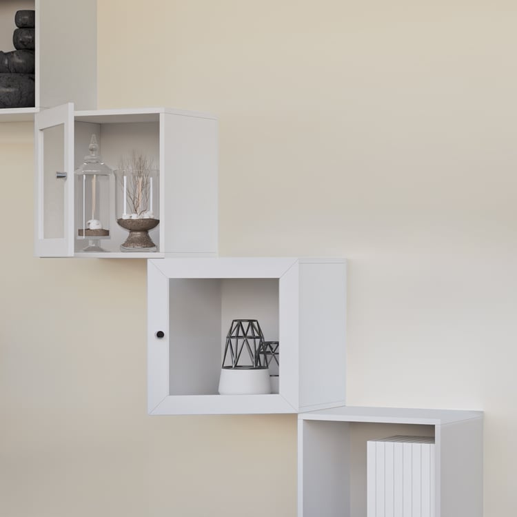 Soho Set of 4 Cube Wall Shelves - White