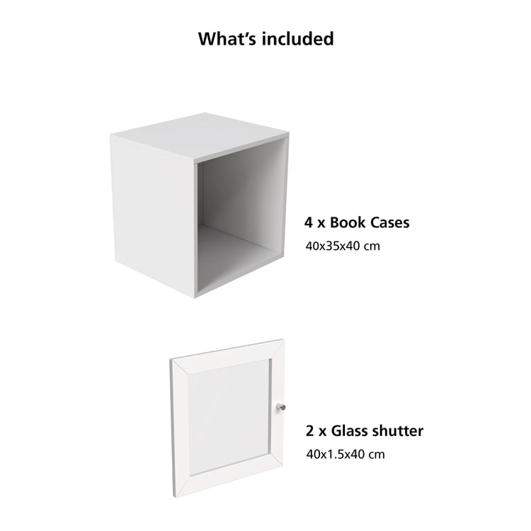 Soho Set of 4 Cube Wall Shelves - White