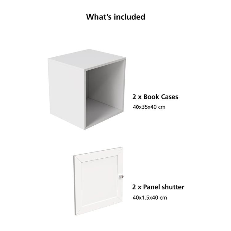 Soho Set of 2 Cube Wall Cabinets - White