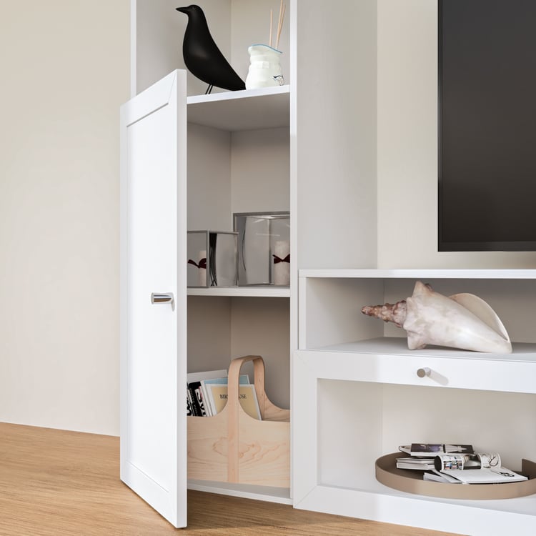 Soho Large TV Unit with 2 Multipurpose Cabinet and Cases - White