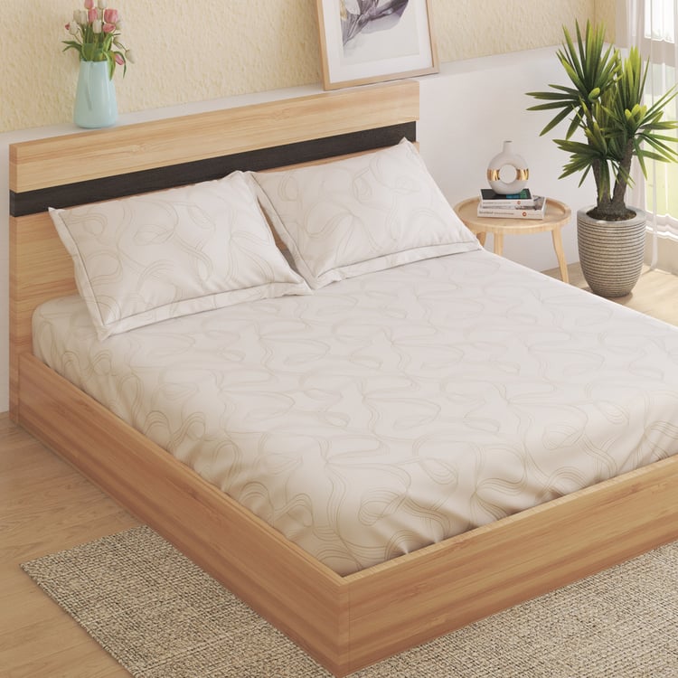 Ezra Morem Cotton 144TC Printed 3Pcs Queen Bedsheet Set