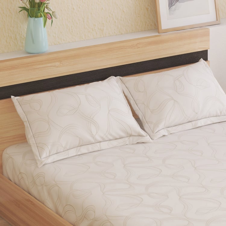 Ezra Morem Cotton 144TC Printed 3Pcs Queen Bedsheet Set