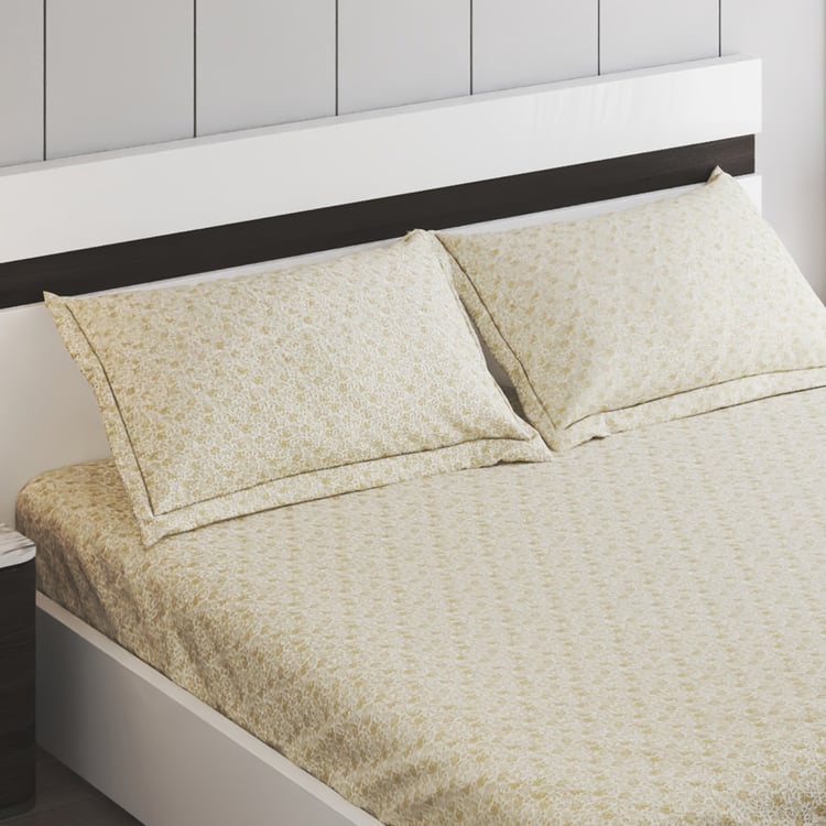 Ezra Cotton 144TC Printed 3Pcs Queen Bedsheet Set