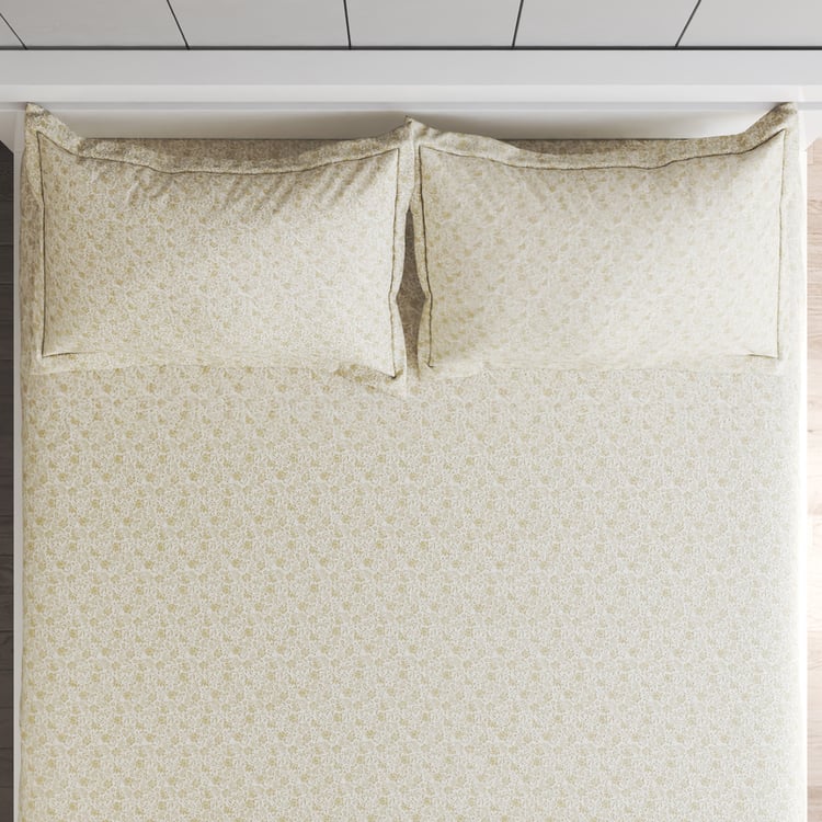 Ezra Cotton 144TC Printed 3Pcs Queen Bedsheet Set