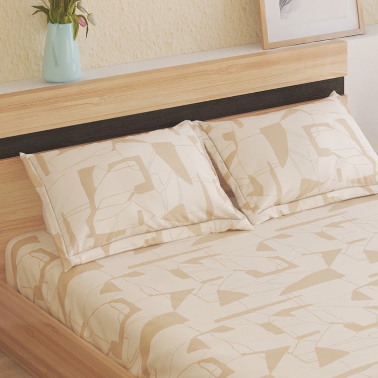 Ezra Cotton 144TC Printed 3Pcs Queen Bedsheet Set