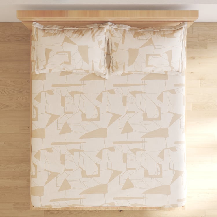 Ezra Cotton 144TC Printed 3Pcs Queen Bedsheet Set